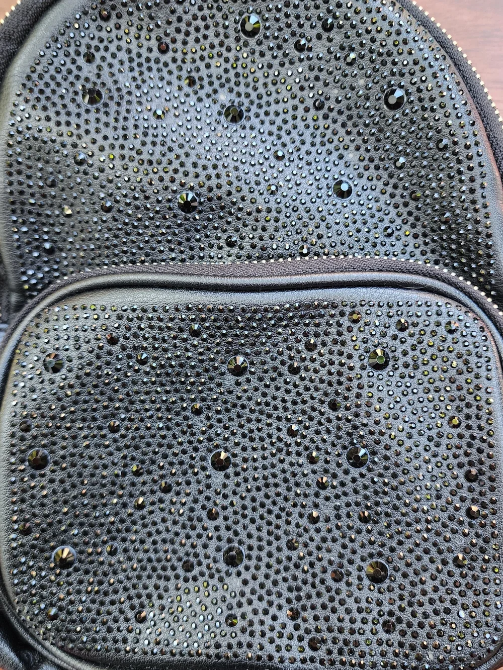 Madden NYC Black Crystal Micro Dome Mini Backpack Rhinestone Studded